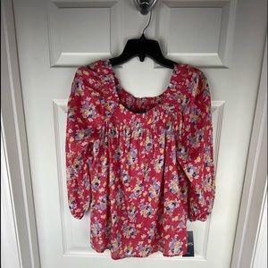 Chaps Denim Off The Shoulder Floral Top ❤️